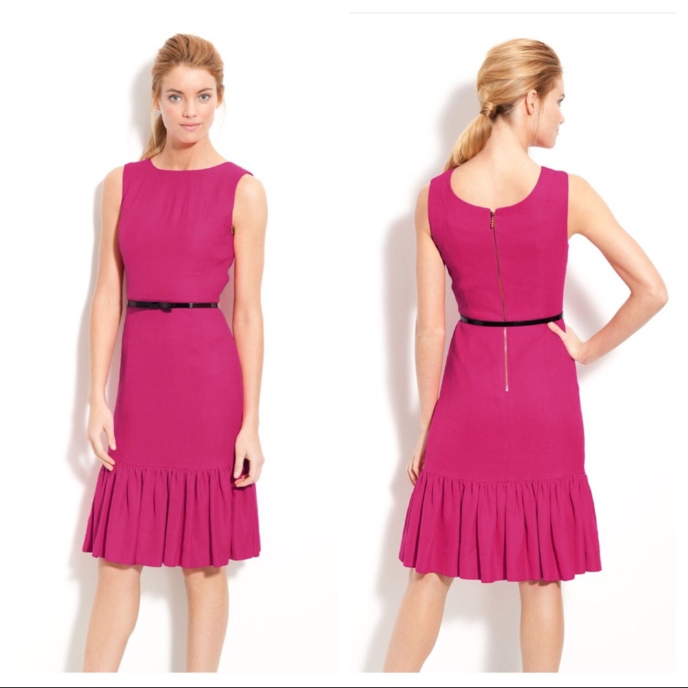 Kate Spade New York Siren ruffle hem sheath dress.